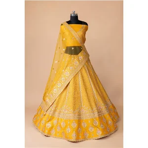 YELLOW LEHENGA WITH EMROIDERY