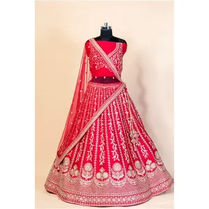 Untitled-6 APPLE RED SILK LEHENGA